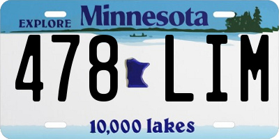 MN license plate 478LIM