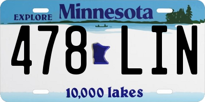 MN license plate 478LIN