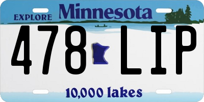 MN license plate 478LIP
