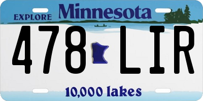 MN license plate 478LIR