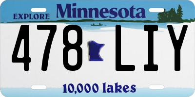 MN license plate 478LIY