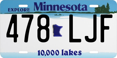 MN license plate 478LJF