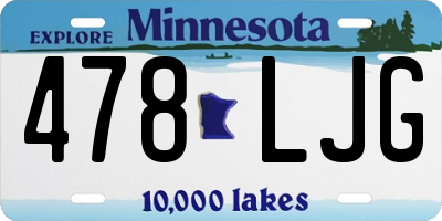 MN license plate 478LJG