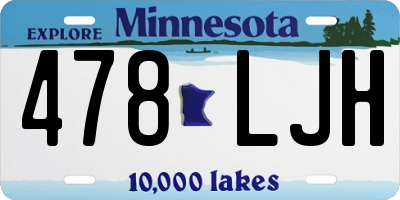 MN license plate 478LJH