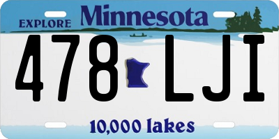 MN license plate 478LJI