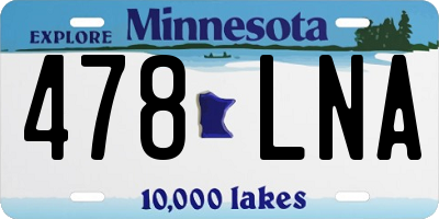 MN license plate 478LNA