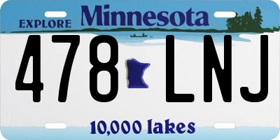 MN license plate 478LNJ