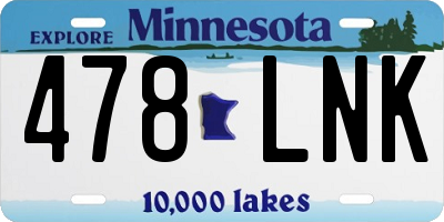 MN license plate 478LNK