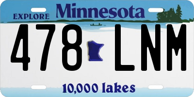 MN license plate 478LNM