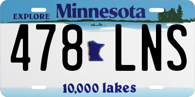 MN license plate 478LNS