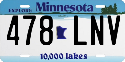 MN license plate 478LNV