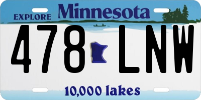 MN license plate 478LNW