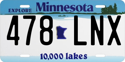 MN license plate 478LNX