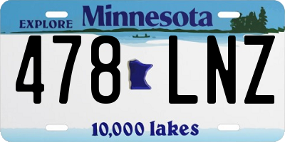 MN license plate 478LNZ