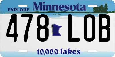 MN license plate 478LOB
