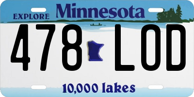 MN license plate 478LOD