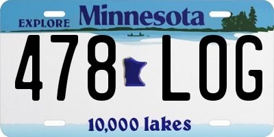 MN license plate 478LOG