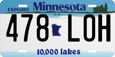 MN license plate 478LOH