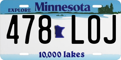 MN license plate 478LOJ