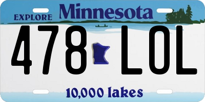 MN license plate 478LOL