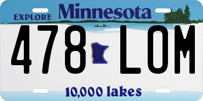 MN license plate 478LOM