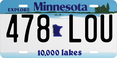 MN license plate 478LOU