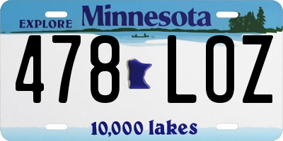MN license plate 478LOZ