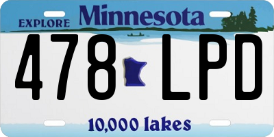 MN license plate 478LPD