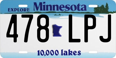 MN license plate 478LPJ