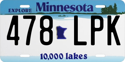 MN license plate 478LPK