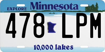 MN license plate 478LPM