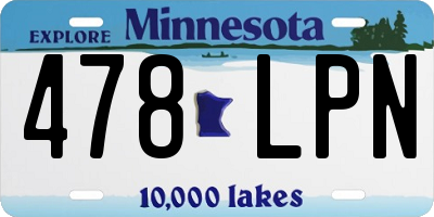 MN license plate 478LPN