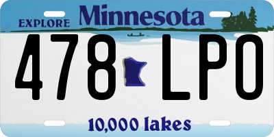 MN license plate 478LPO