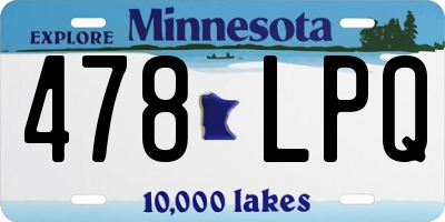 MN license plate 478LPQ