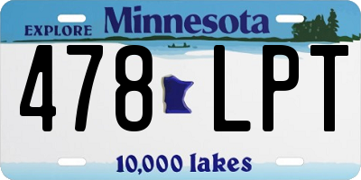 MN license plate 478LPT