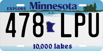 MN license plate 478LPU