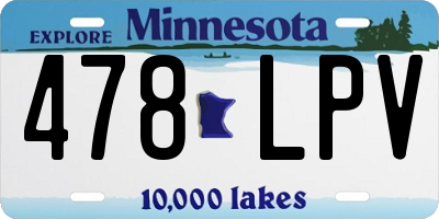 MN license plate 478LPV