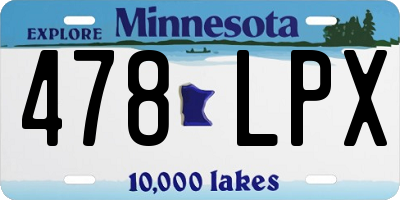 MN license plate 478LPX
