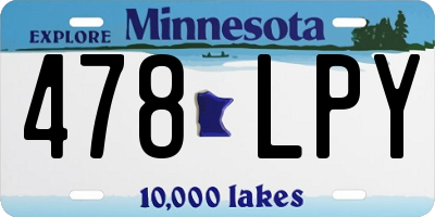 MN license plate 478LPY