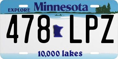 MN license plate 478LPZ