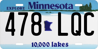 MN license plate 478LQC