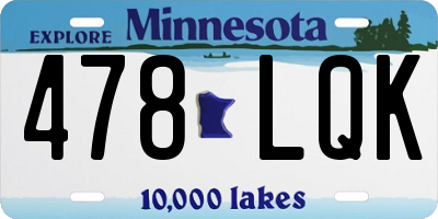 MN license plate 478LQK