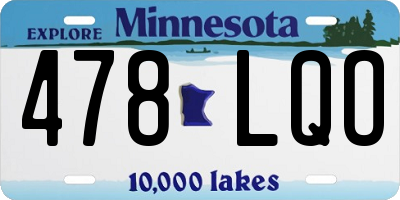 MN license plate 478LQO