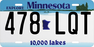 MN license plate 478LQT
