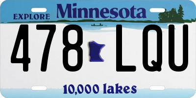 MN license plate 478LQU