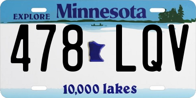 MN license plate 478LQV