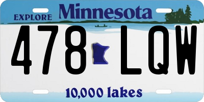 MN license plate 478LQW