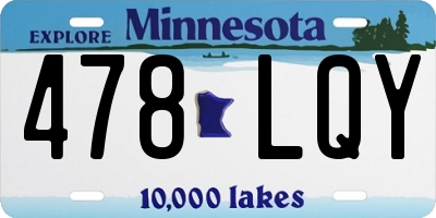 MN license plate 478LQY