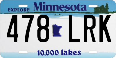 MN license plate 478LRK