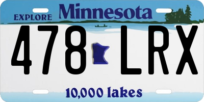 MN license plate 478LRX